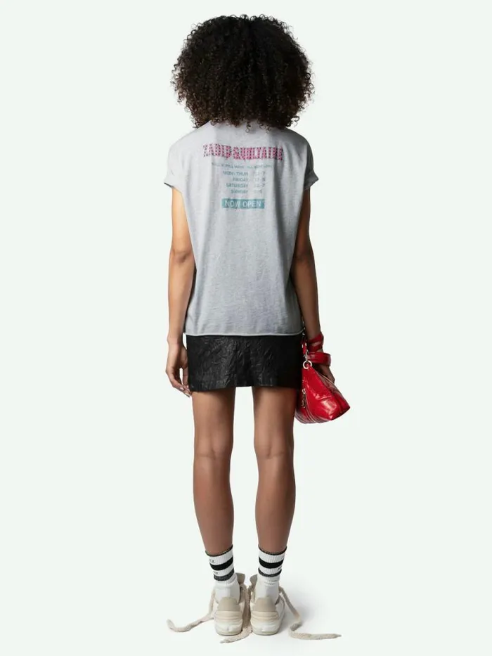 Women Zadig and Voltaire TShirts Tommer Concert Tshirt Gris Chine