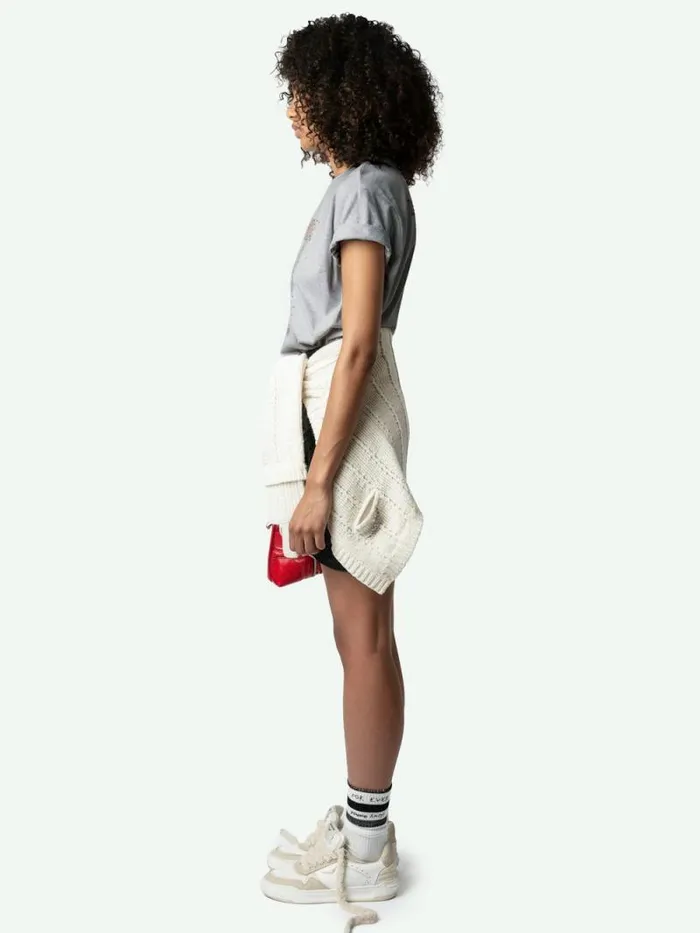 Women Zadig and Voltaire TShirts Tommer Concert Tshirt Gris Chine