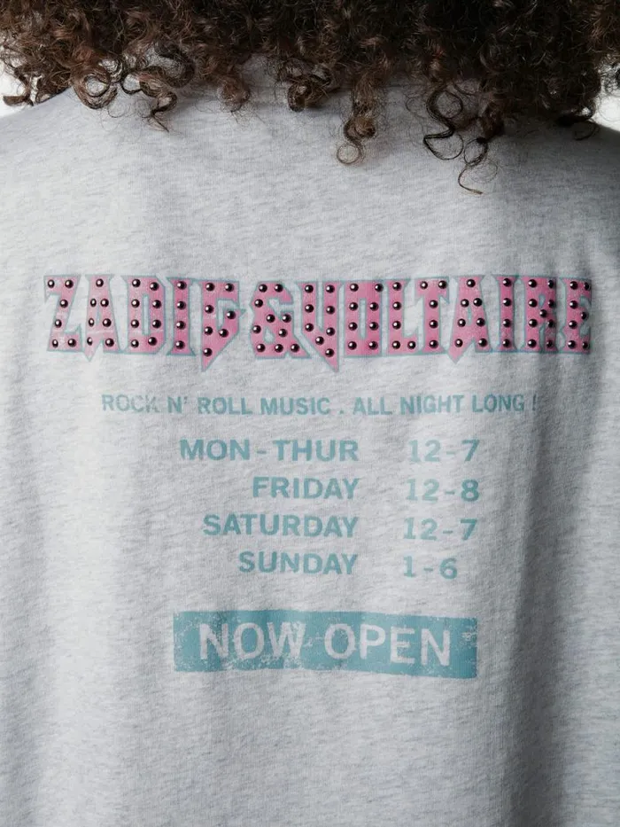 Women Zadig and Voltaire TShirts Tommer Concert Tshirt Gris Chine