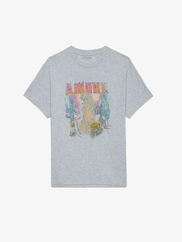 Women Zadig and Voltaire TShirts Tommer Concert Tshirt Gris Chine