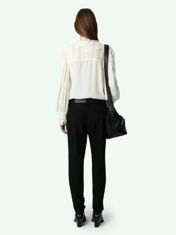 Women Zadig and Voltaire Tops and Shirts Thena 100 Silk Blouse Flake Women Zadig and Voltaire Tops and Shirts Thena 100 Silk Blouse Flake