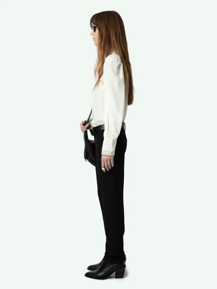 Women Zadig and Voltaire Tops and Shirts Thena 100 Silk Blouse Flake Women Zadig and Voltaire Tops and Shirts Thena 100 Silk Blouse Flake