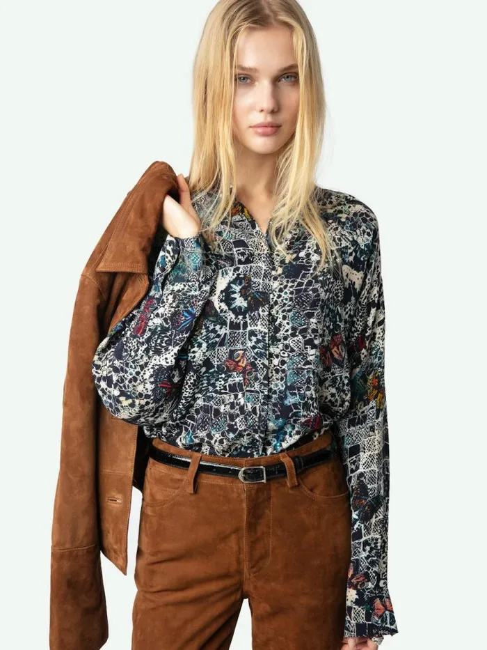 Women Zadig and Voltaire Tops and Shirts Truett Shirt Encre Women Zadig and Voltaire Tops and Shirts Truett Shirt Encre