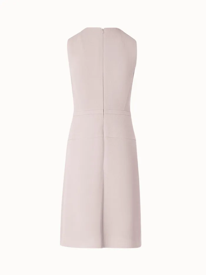 Wool Crpe DoubleFace Sheath Dress With ALine Skirt Greige Women Akris Dresses