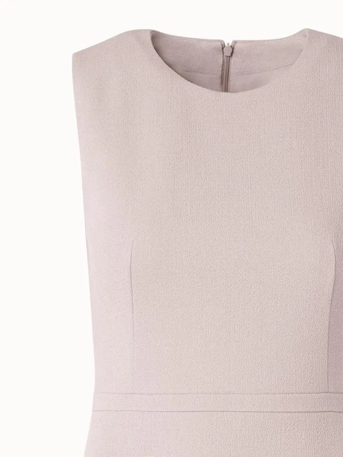 Wool Crpe DoubleFace Sheath Dress With ALine Skirt Greige Women Akris Dresses