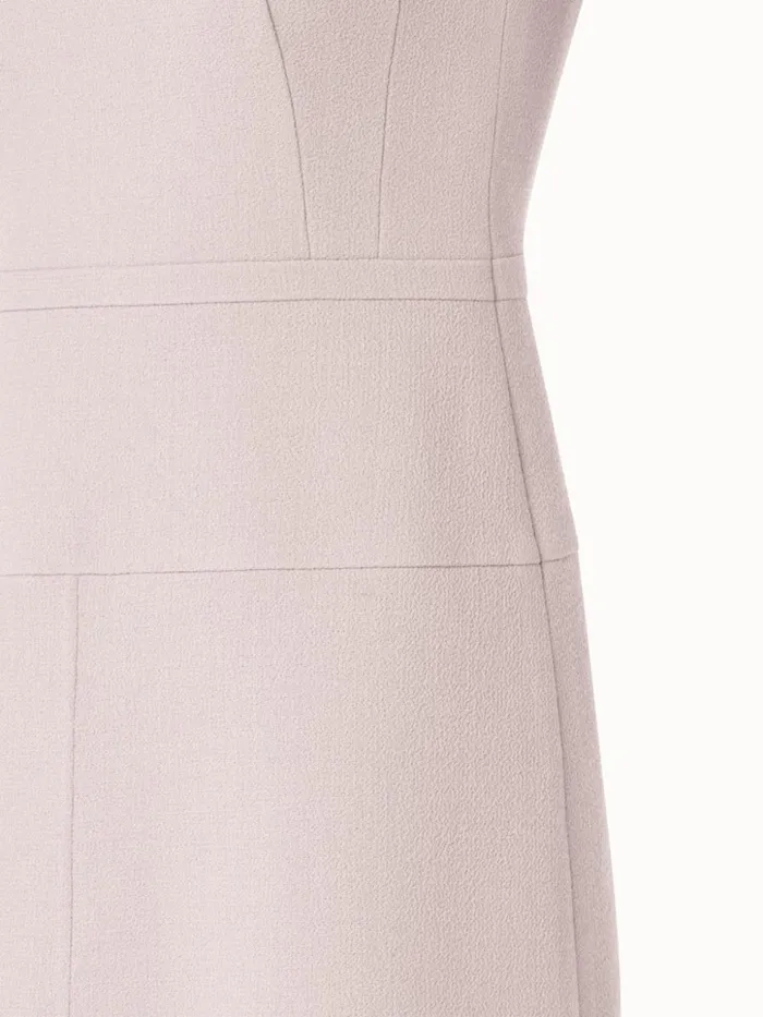 Wool Crpe DoubleFace Sheath Dress With ALine Skirt Greige Women Akris Dresses