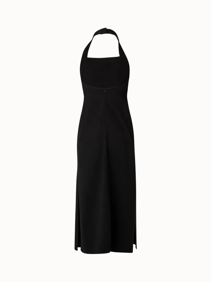 Wool DoubleFace Apron Midi Dress Black Women Akris Dresses