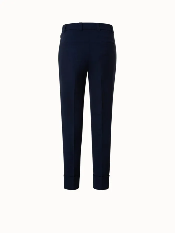 Wool DoubleFace Cropped Pants Navy Women Akris Pants