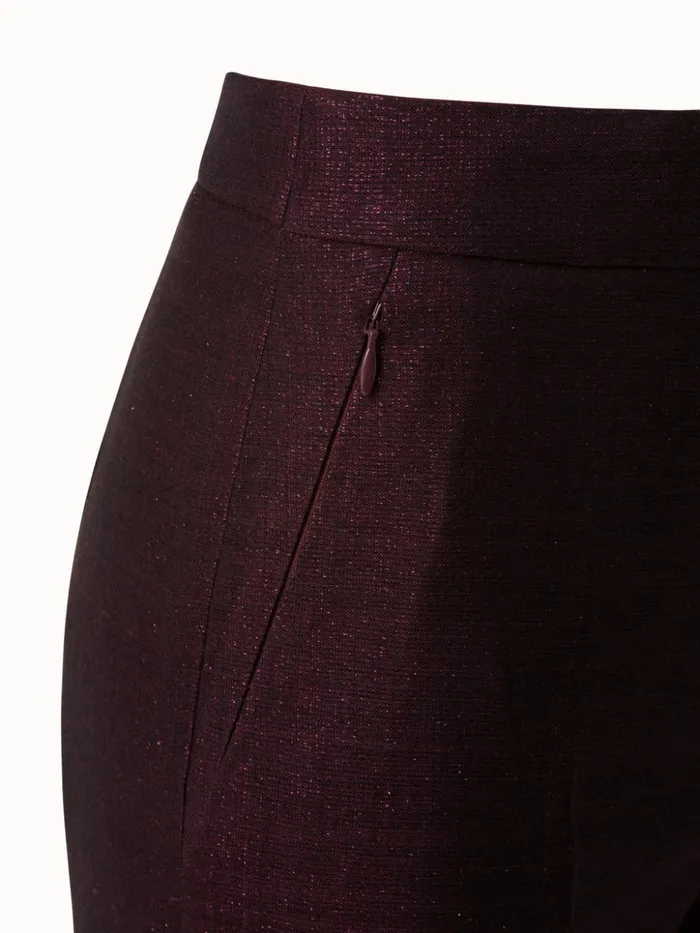 Wool Lurex Double Face Pant Marsala Women Akris Pants