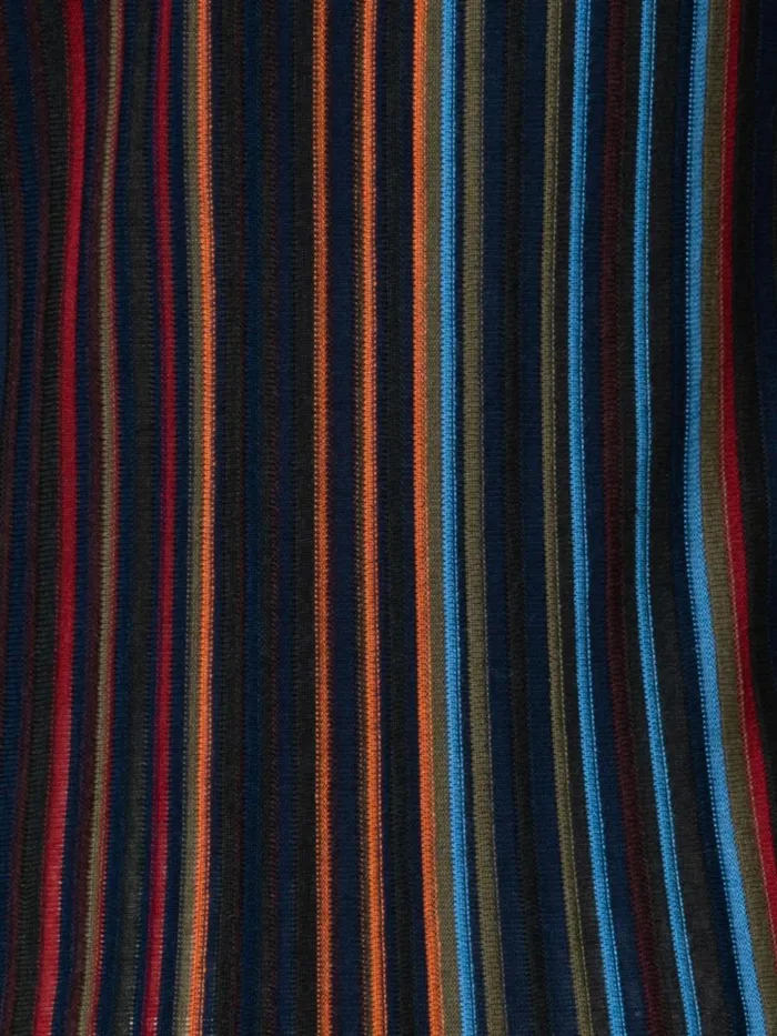 Wool Silk Knit Tube Dress With Small Irregular Stripes Navymulticolor Women Akris Knitwear