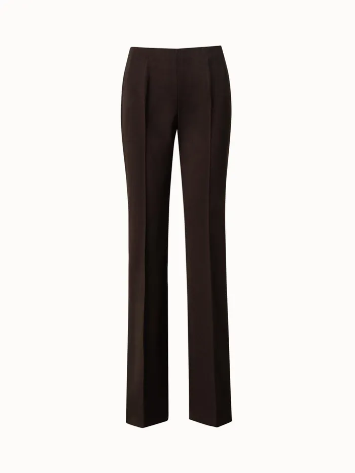 Wool Stretch DoubleFace Straight Leg Pants Mocca Women Akris Pants