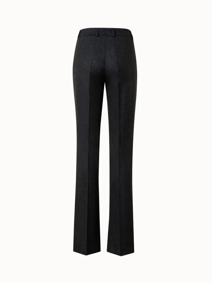 Wool Stretch Flannel Bootcut Pants Charcoal Women Akris Pants