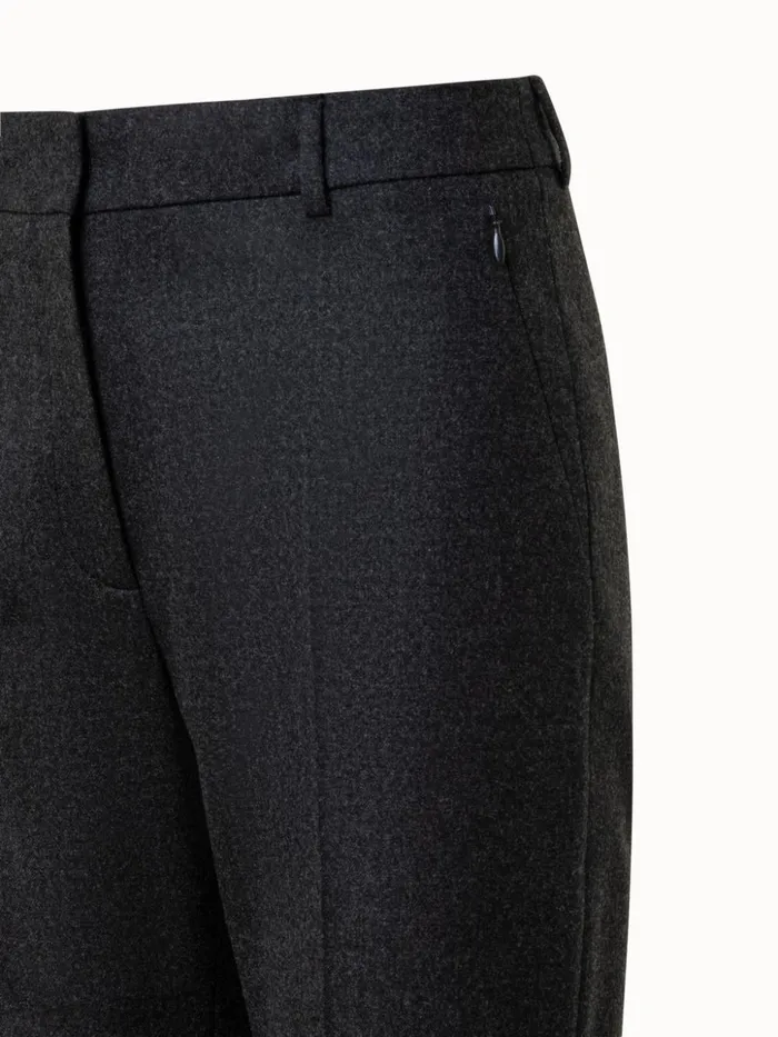 Wool Stretch Flannel Bootcut Pants Charcoal Women Akris Pants