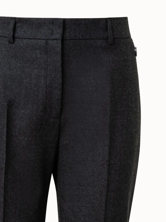 Wool Stretch Flannel Bootcut Pants Charcoal Women Akris Pants