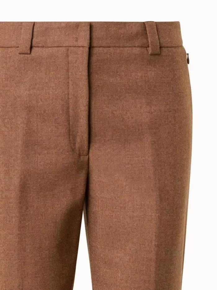 Wool Stretch Flannel Cropped Tapered Pants Vicuna Women Akris Pants