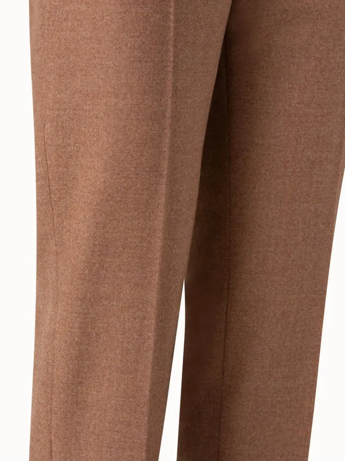 Wool Stretch Flannel Cropped Tapered Pants Vicuna Women Akris Pants