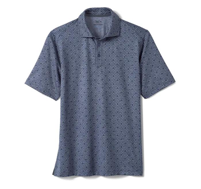 XC4 Performance Print Polos Cool Degree Navy Icon Men Polos and Tees Johnston and Murphy