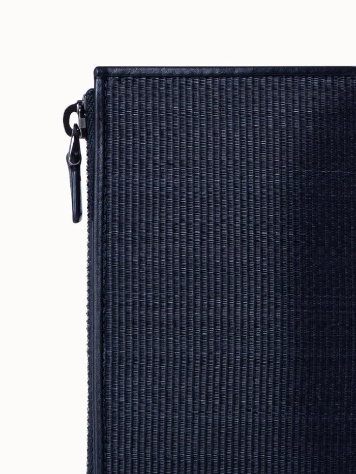 Zipped Card Holder In Horsehair And Leather Jeans Women Akris Cardholders